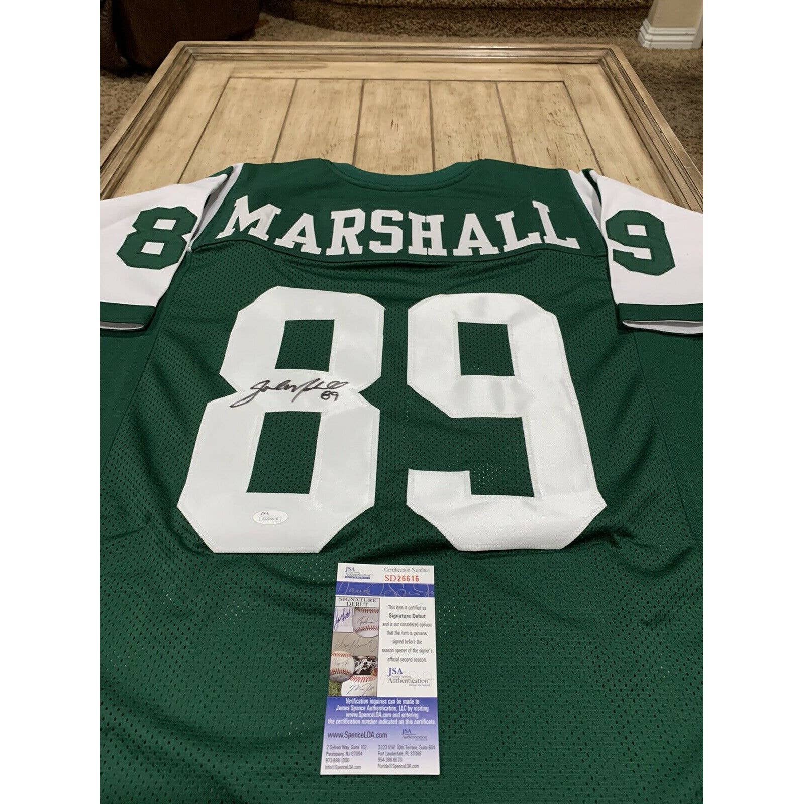 Jalin Marshall Autographed/Signed Jersey JSA COA New York Jets NY Auto