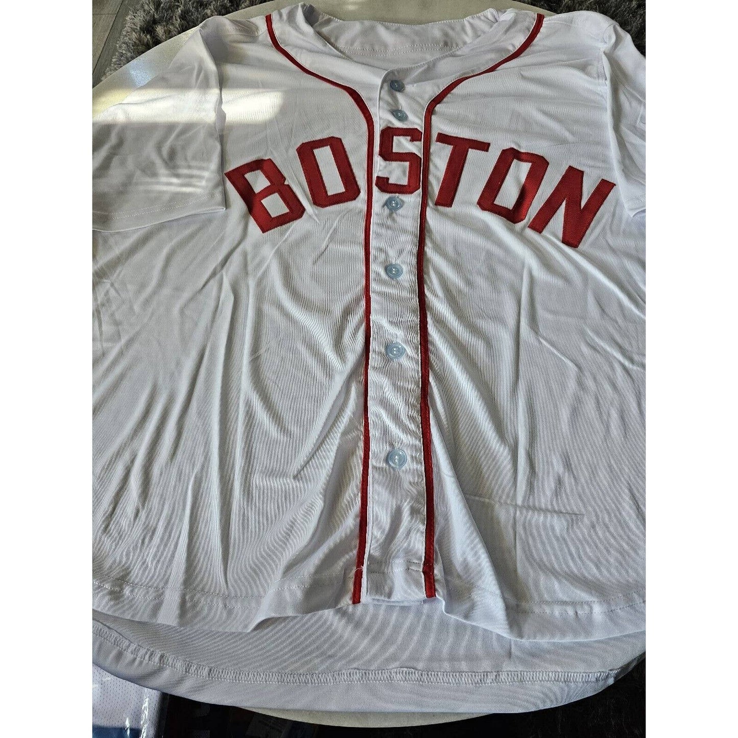 Jim Lonborg Autographed/Signed Jersey Beckett Sticker Boston Red Sox