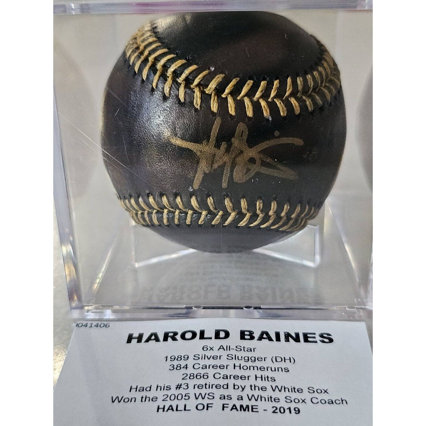 Harold Baines Autographed/Signed Baseball TRISTAR Black Platinum 1/6