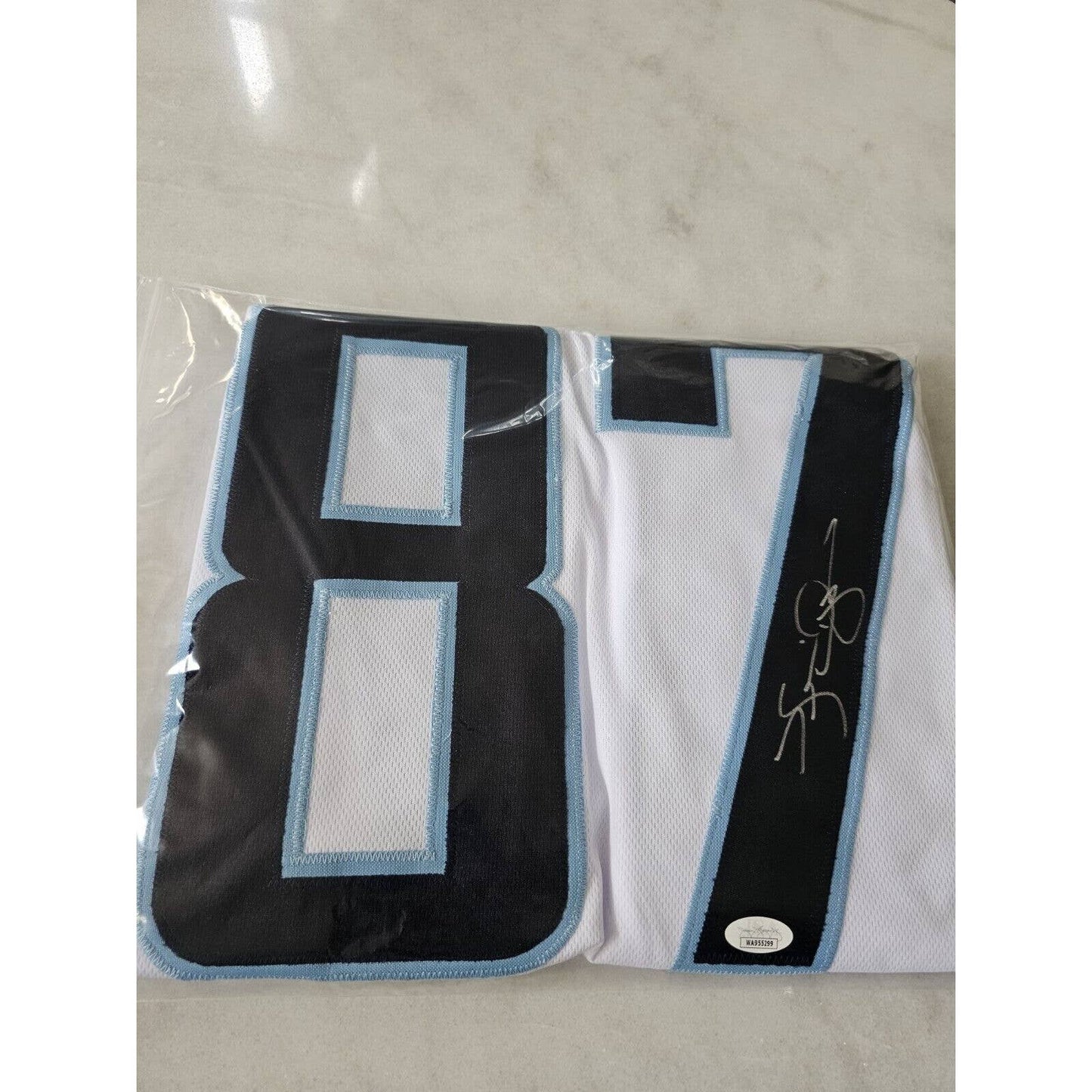 Kevin Dyson Autographed/Signed Jersey JSA Sticker Tennessee Titans