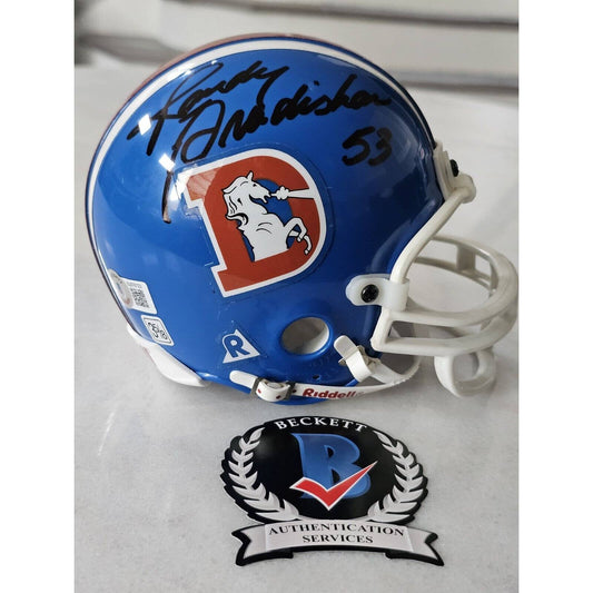 Randy Gradishar Autographed/Signed Mini Helmet Beckett Denver Broncos Throwback