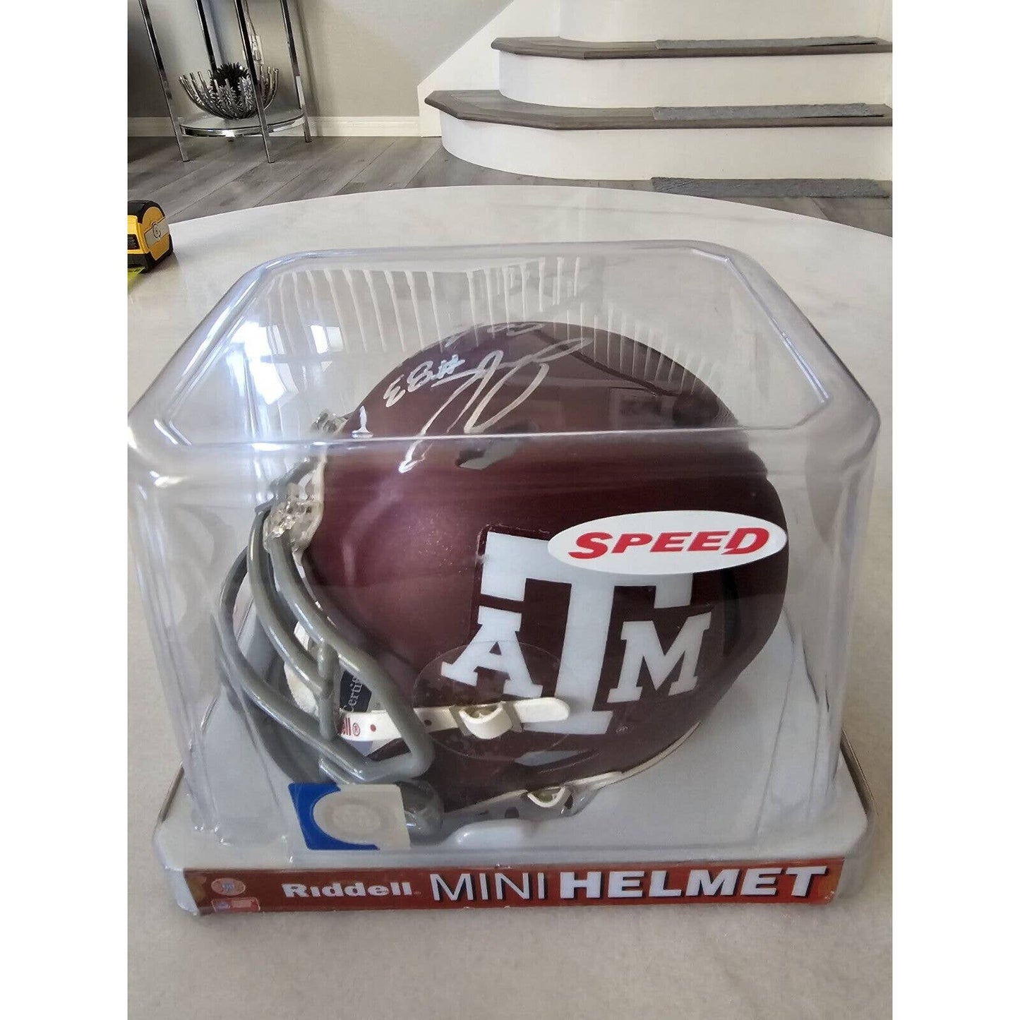 Josh Reynolds Autographed/Signed Mini Helmet Texas A&M TD Record