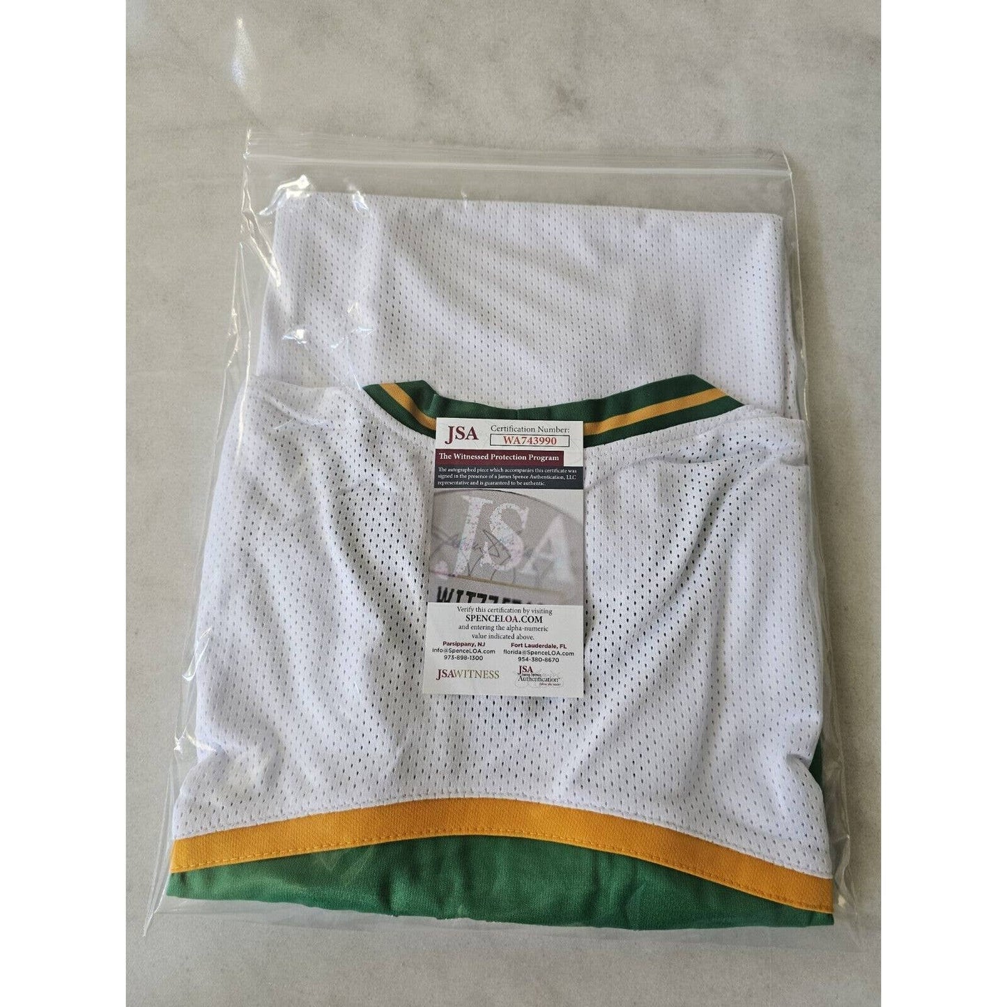 Gary Payton Autographed/Signed Jersey JSA COA Seattle Supersonics