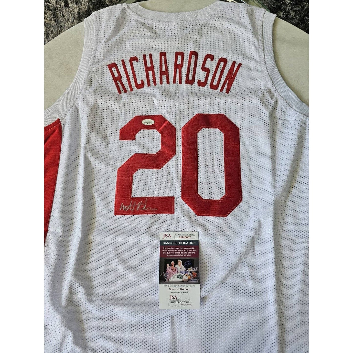 Michael Ray Richardson Autographed/Signed Jersey JSA COA New York Nets Sugar