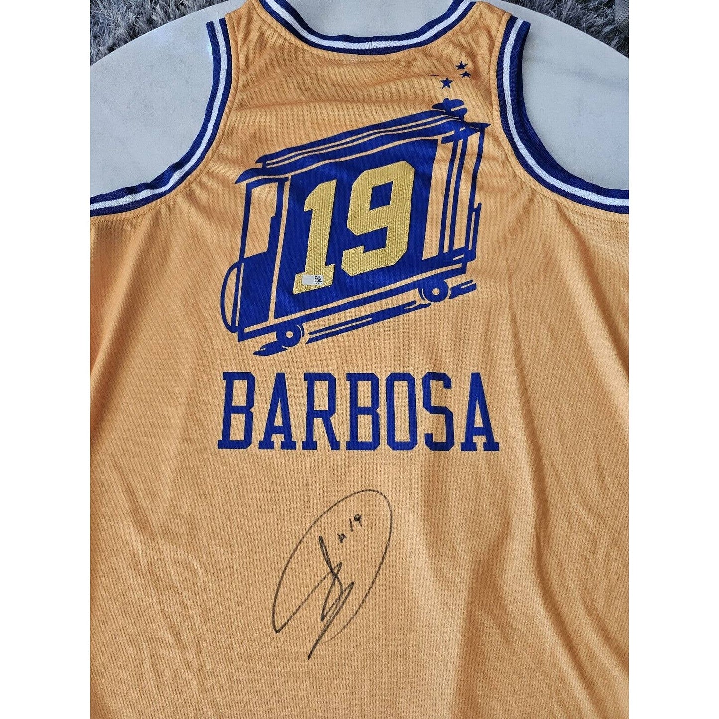 Leandro Barbosa Autographed/Signed Jersey Golden State Warriors