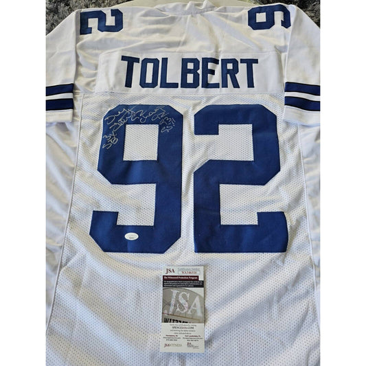 Tony Tolbert Autographed/Signed Jersey JSA COA Dallas Cowboys 3X SB Champ