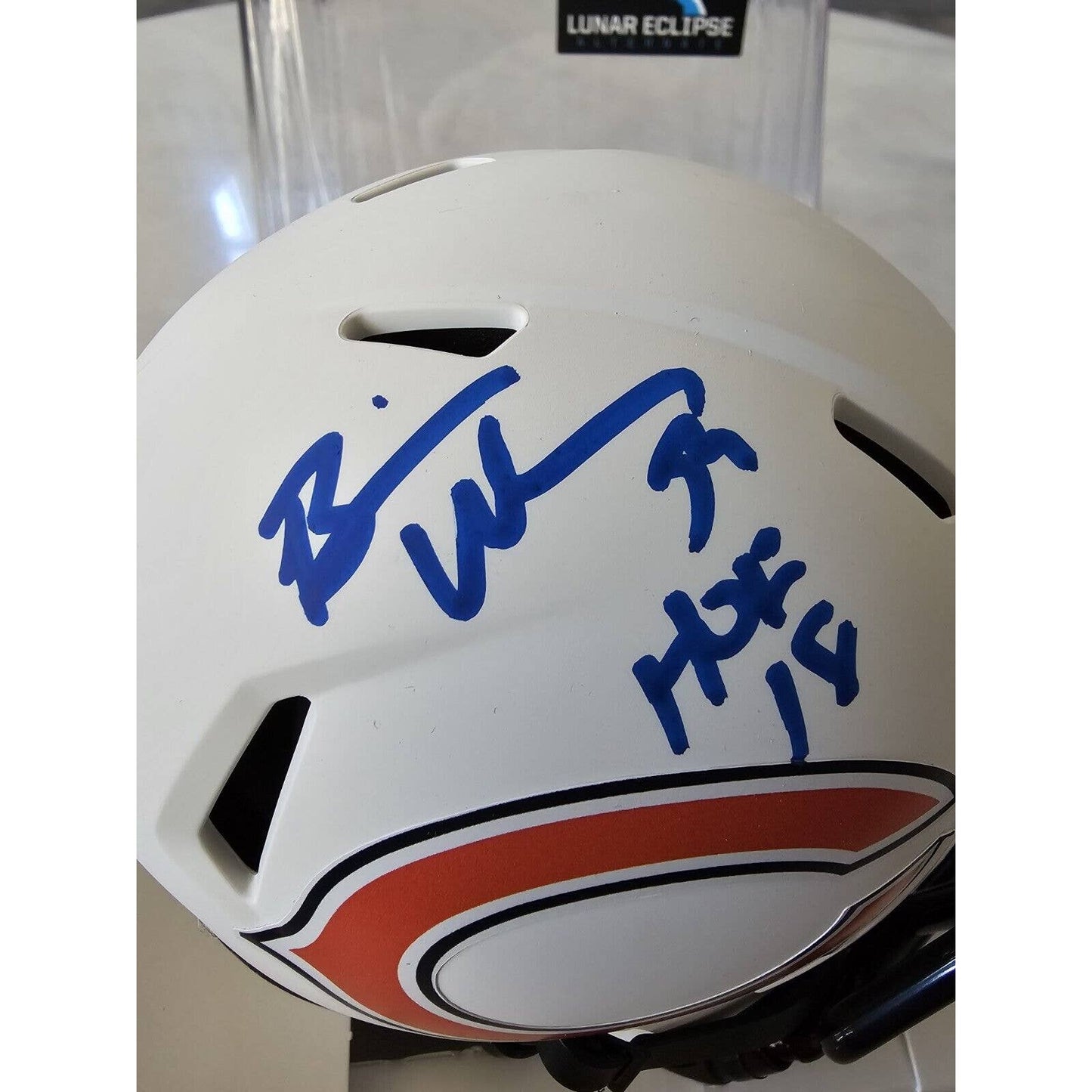 Brian Urlacher Autographed/Signed Mini Helmet Chicago Bears Lunar Eclipse