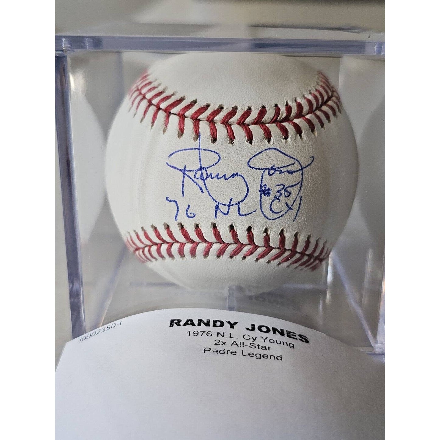 Randy Jones Autographed/Signed Baseball TRISTAR 76 NL Cy Young