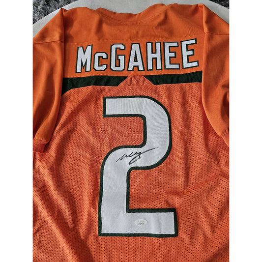 Willis McGahee Autographed/Signed Jersey JSA Sticker Miami Hurricanes