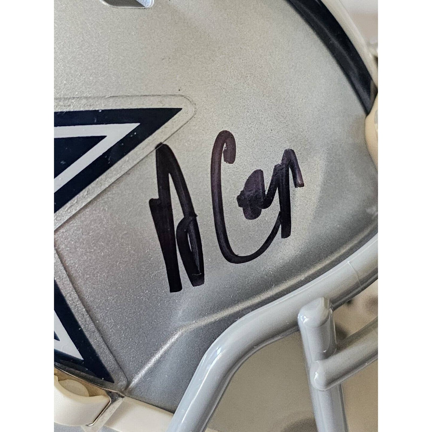 Amari Cooper Autographed/Signed Mini Helmet Beckett Sticker Dallas Cowboys