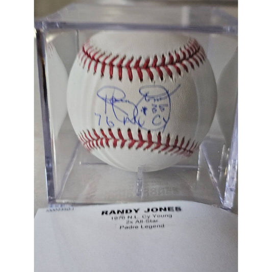 Randy Jones Autographed/Signed Baseball TRISTAR 76 NL Cy Young