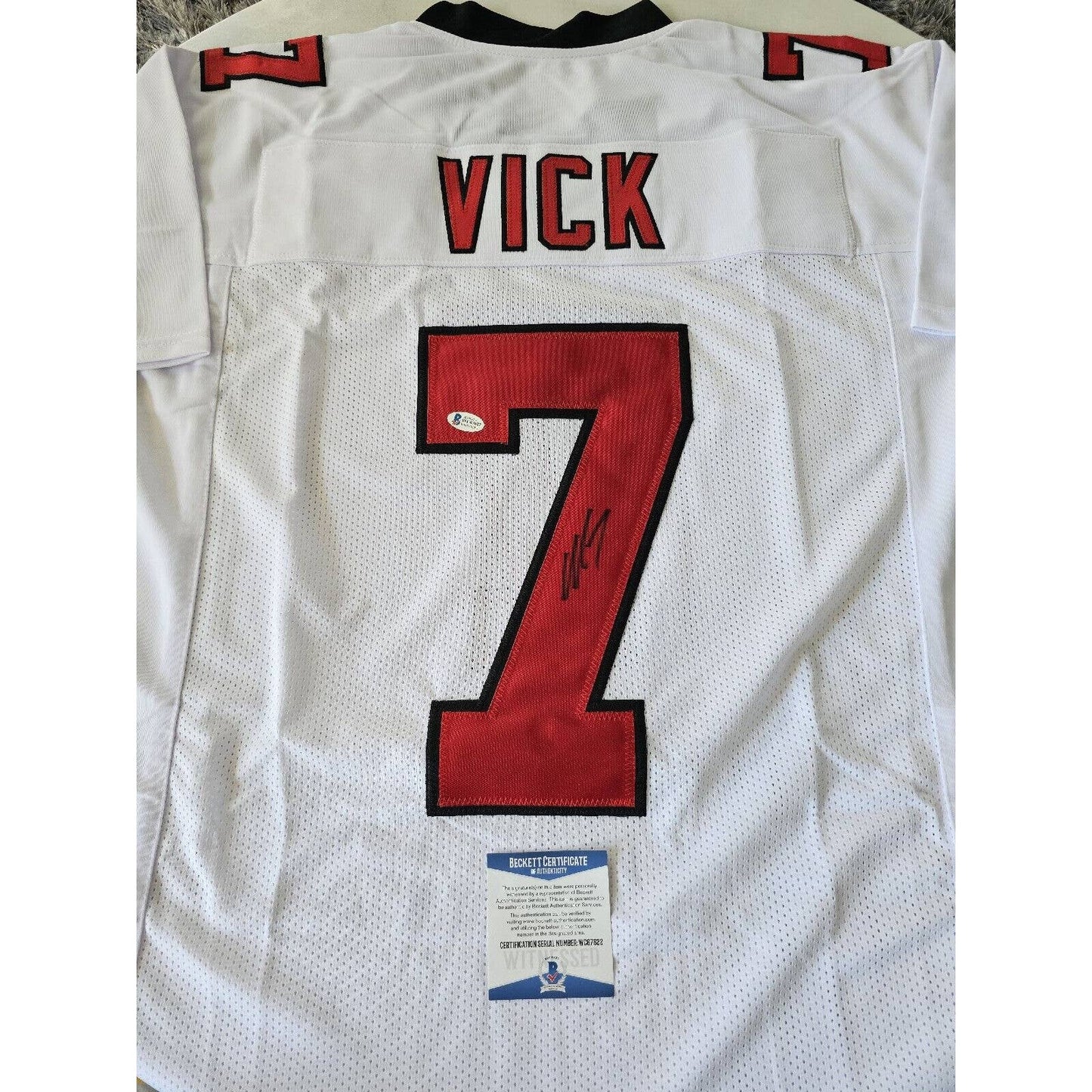 Michael Vick Autographed/Signed Jersey COA Atlanta Falcons Virginia Tech Mike