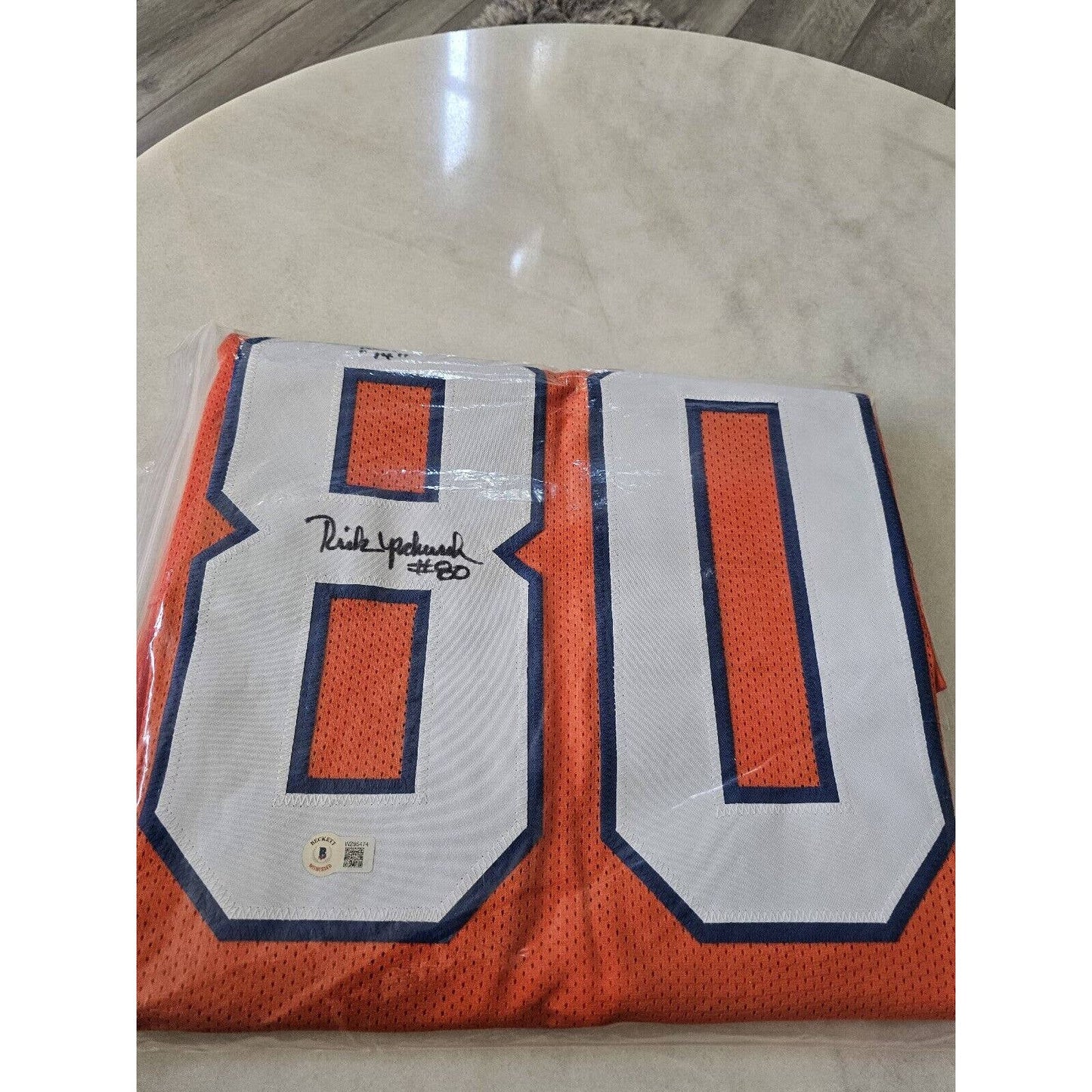 Rick Upchurch Autographed/Signed Jersey Beckett Sticker Denver Broncos