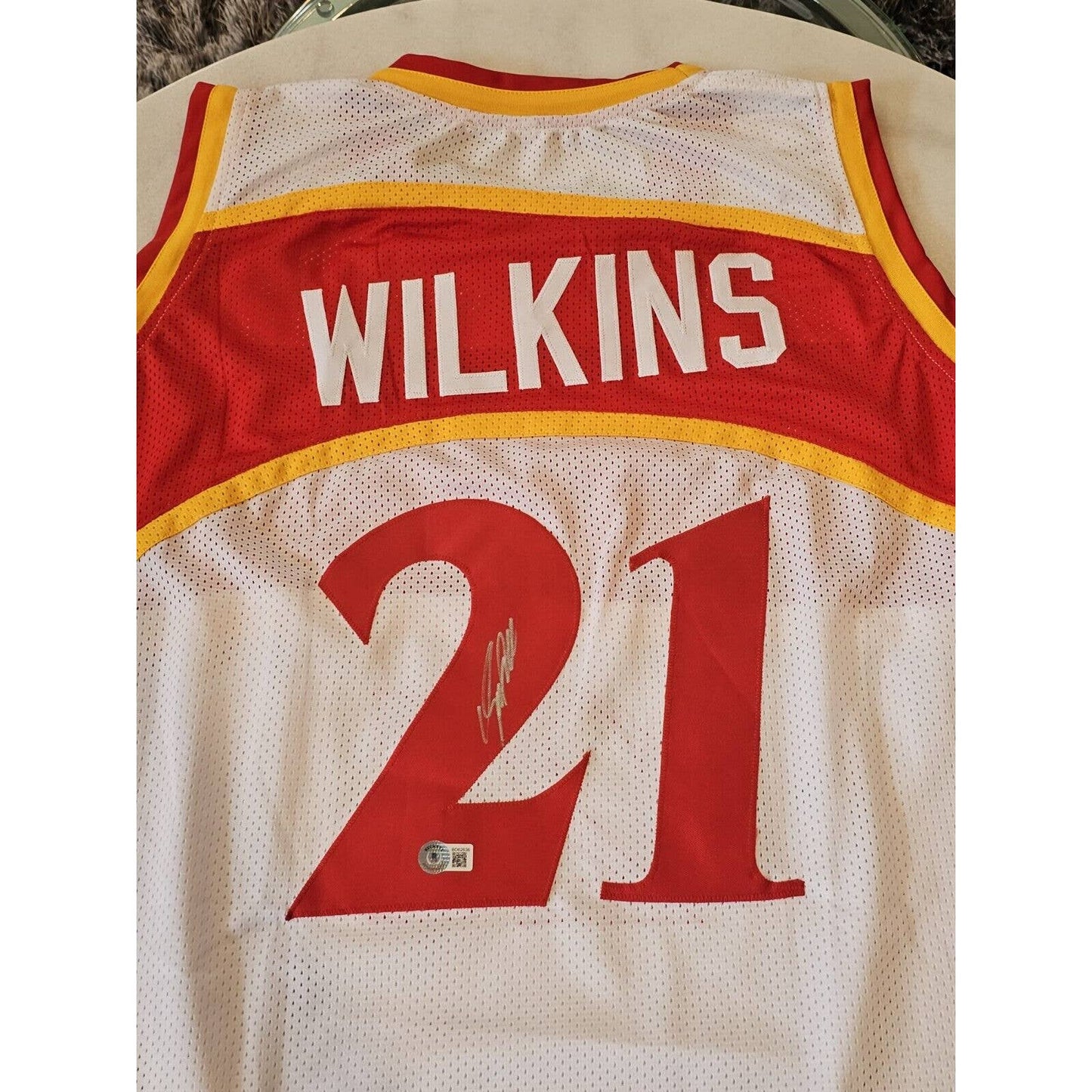 Dominique Wilkins Autographed/Signed Jersey Beckett Atlanta Hawks