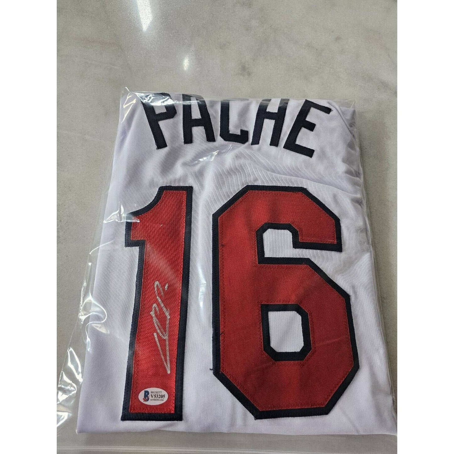 Christian Pache Autographed/Signed Jersey Beckett COA Atlanta Braves