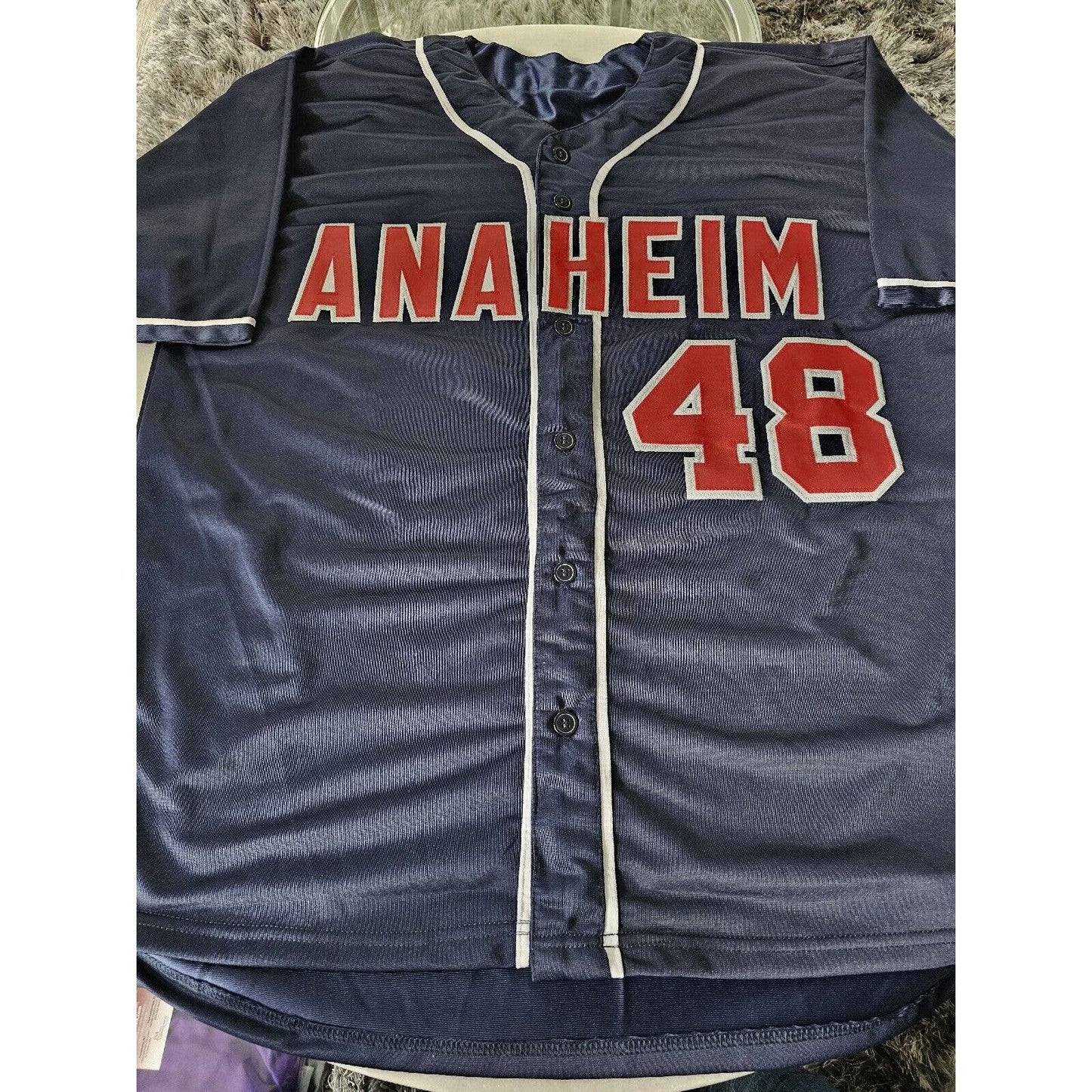 Jim Edmonds Autographed/Signed Jersey JSA Anaheim Angels Los Angeles