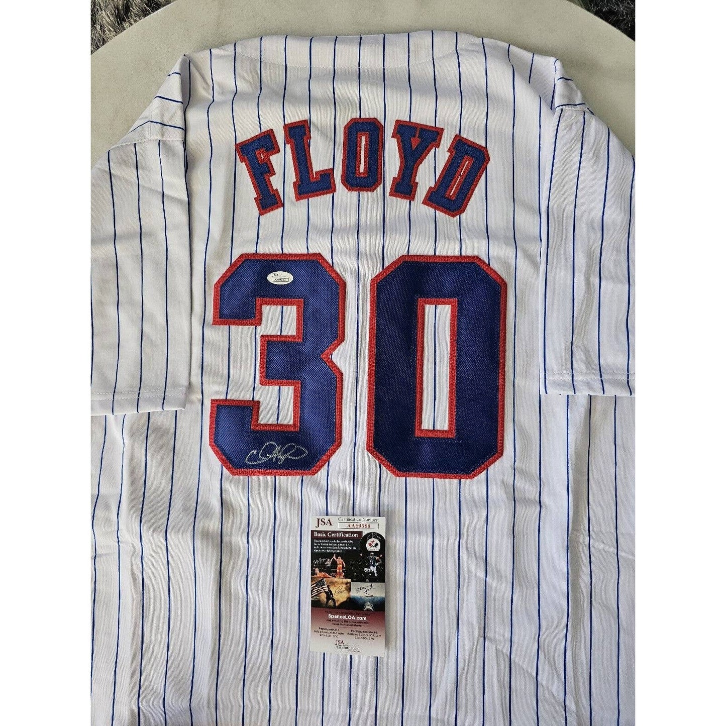 Cliff Floyd Autographed/Signed Jersey JSA COA Montreal Expos