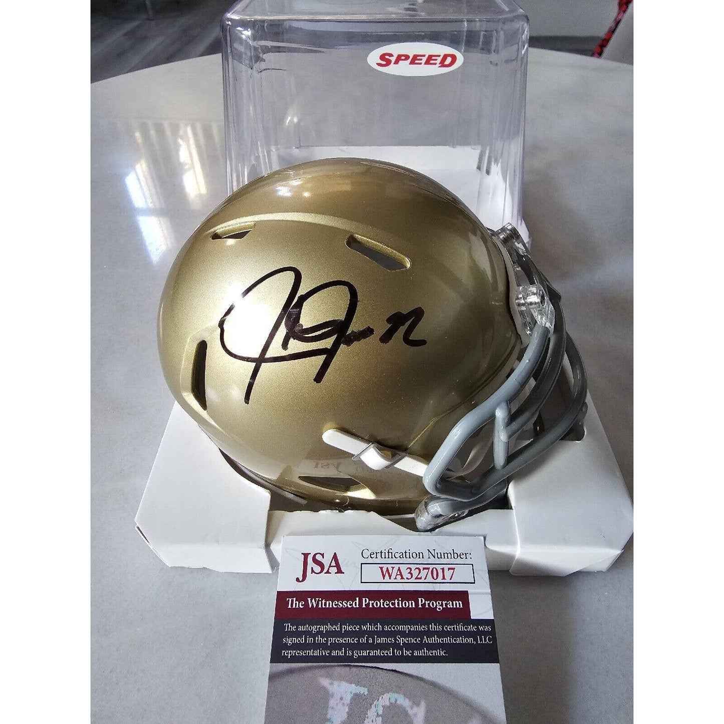 Julius Jones Autographed/Signed Mini Helmet JSA COA Notre Dame Fighting Irish