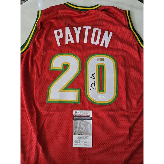 Gary Payton Autographed/Signed Jersey JSA COA Seattle Supersonics