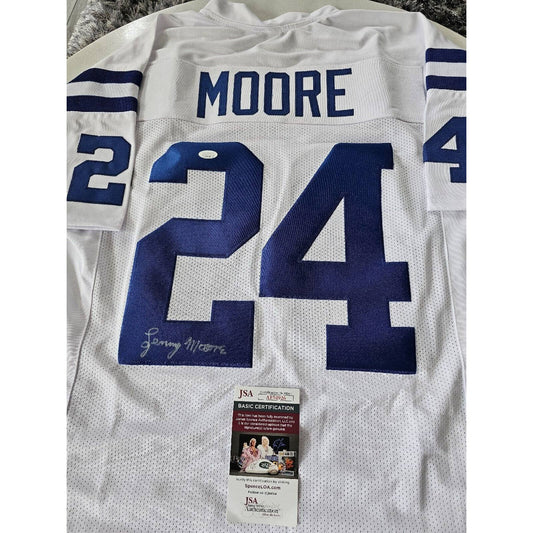 Lenny Moore Autographed/Signed Jersey JSA COA Baltimore Indianapolis Colts HOF