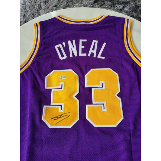 Shaquille O’Neal Autographed/Signed Jersey Beckett Sticker LSU Tigers