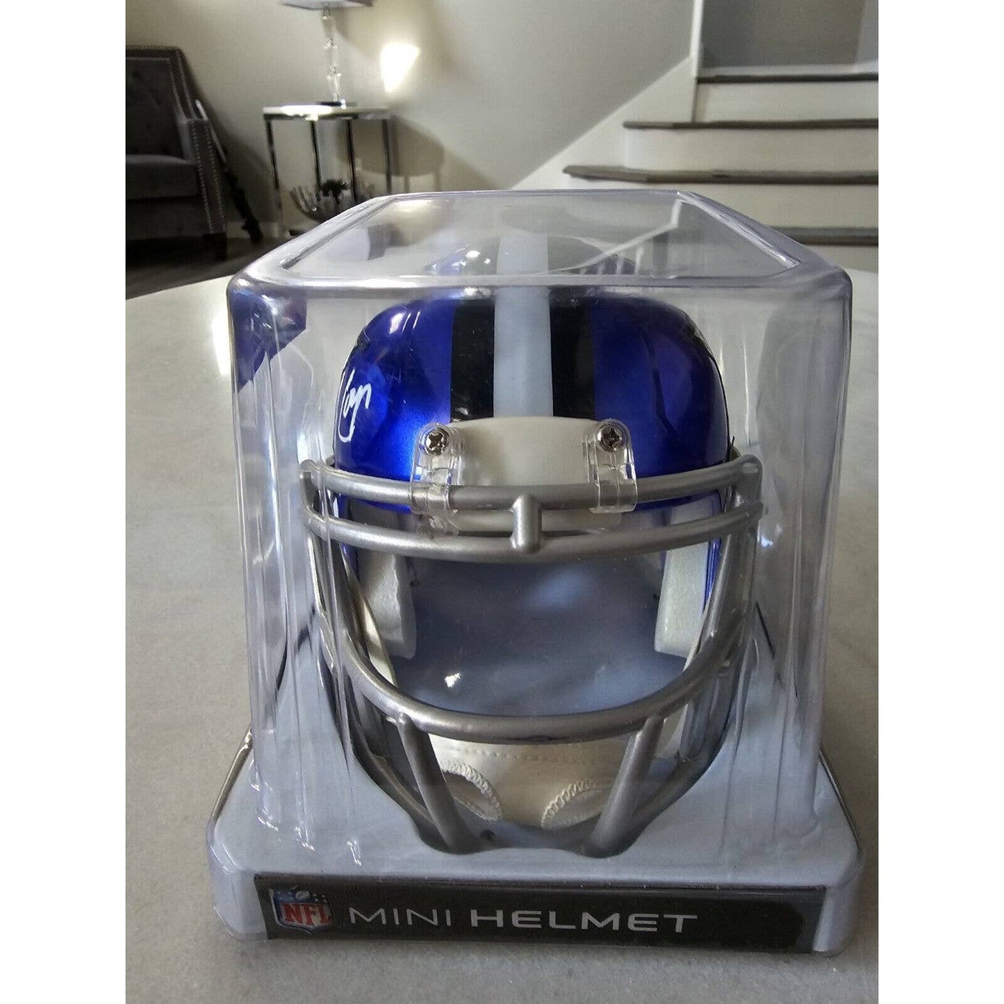 Amari Cooper Autographed/Signed Mini Helmet Beckett Sticker Dallas Cowboys Flash