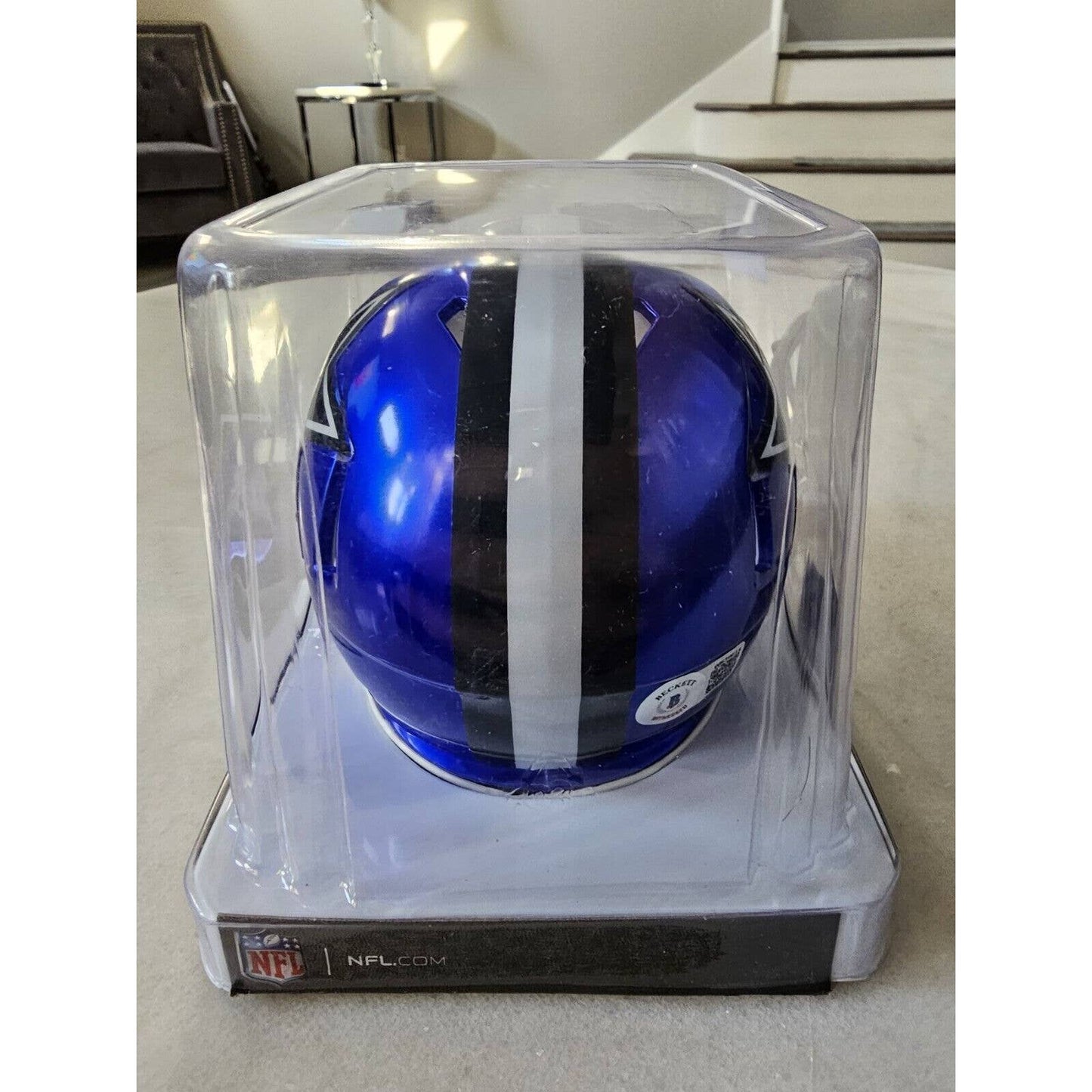 Amari Cooper Autographed/Signed Mini Helmet Beckett Sticker Dallas Cowboys Flash