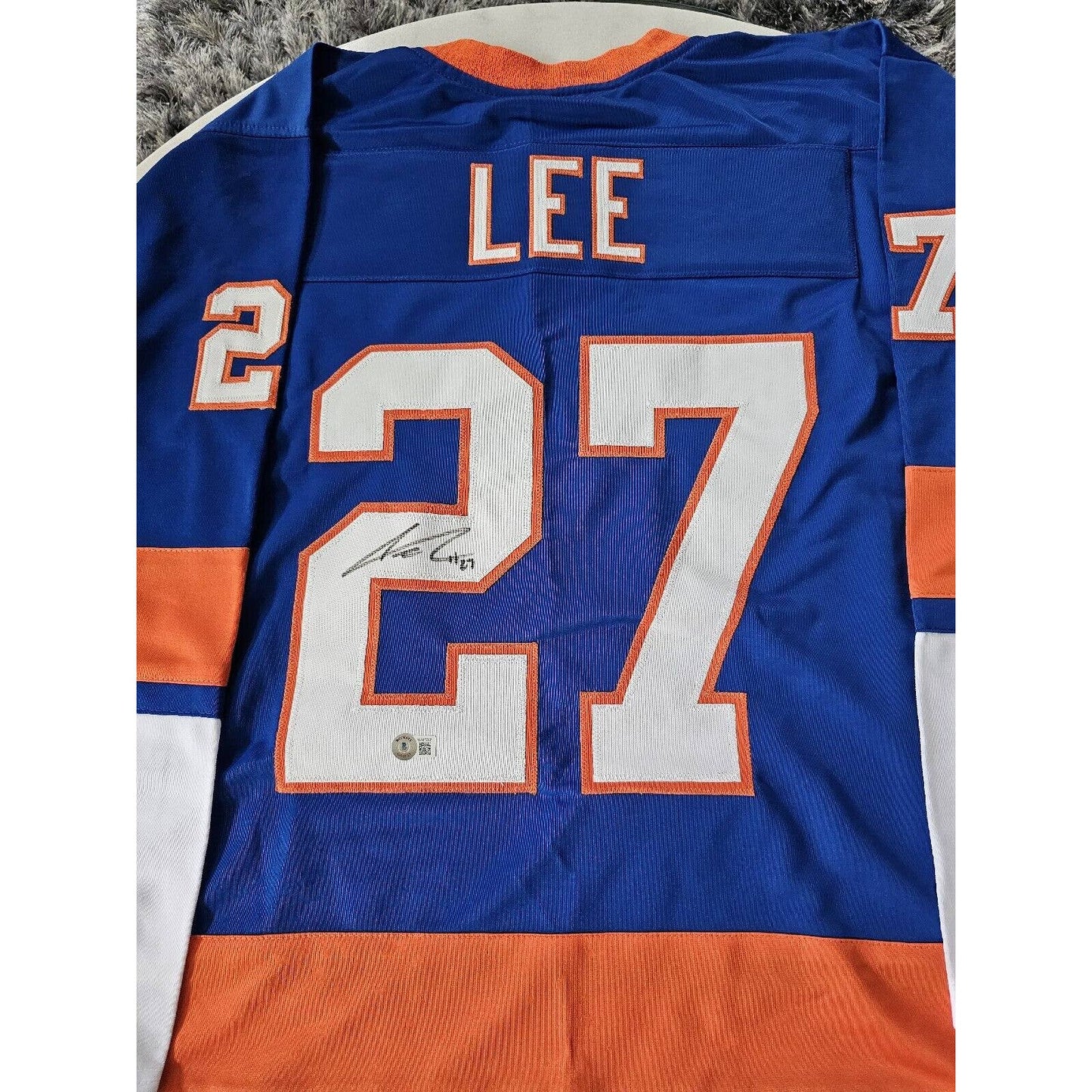 Anders Lee Autographed/Signed Jersey Beckett Sticker New York Islanders