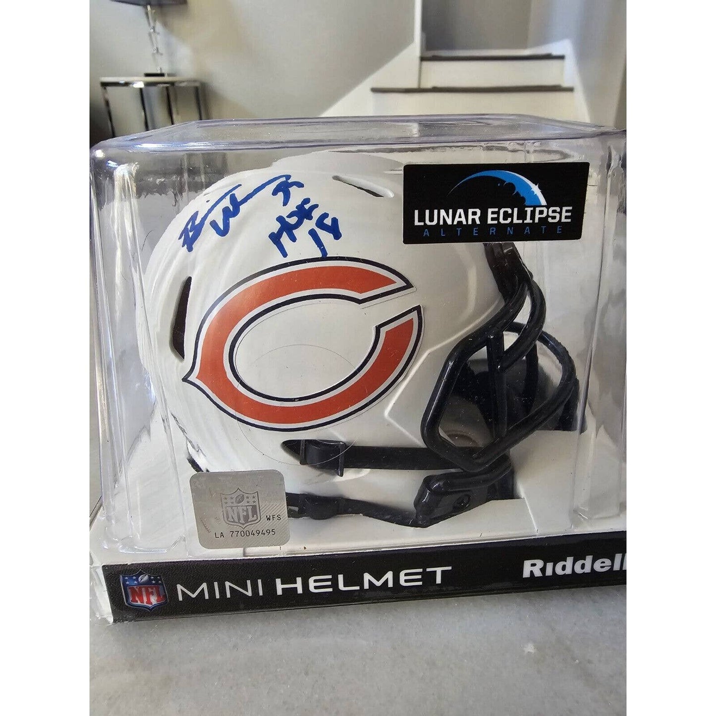 Brian Urlacher Autographed/Signed Mini Helmet Chicago Bears Lunar Eclipse