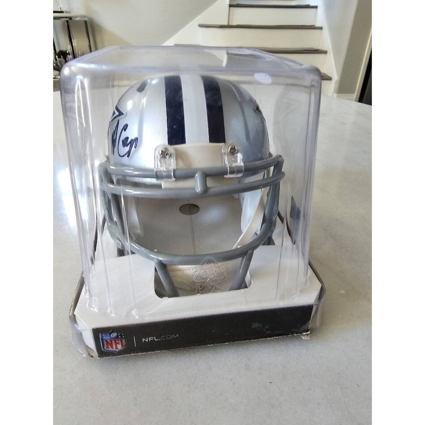 Amari Cooper Autographed/Signed Mini Helmet Beckett Sticker Dallas Cowboys