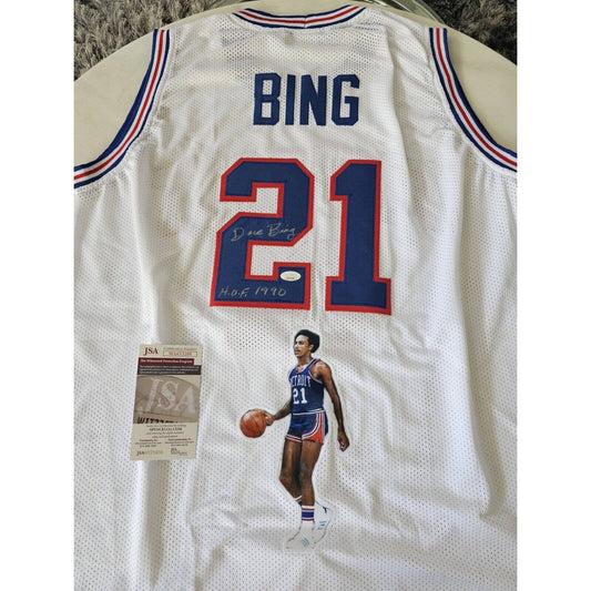 Dave Bing Autographed/Signed Jersey JSA COA Detroit Pistons