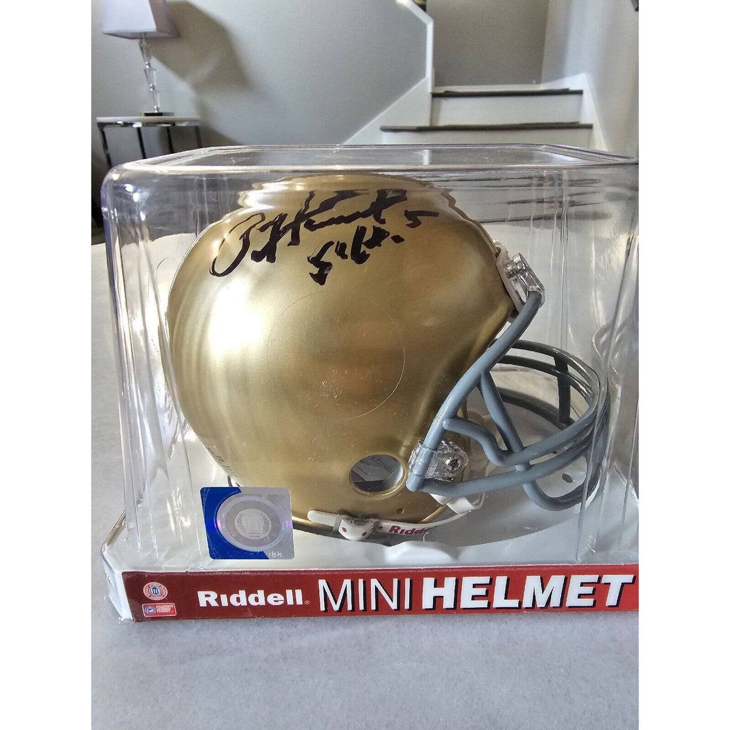 Paul Hornung Autographed/Signed Mini Helmet COA Notre Dame Fighting Irish