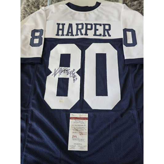 Alvin Harper Autographed/Signed Jersey JSA COA Dallas Cowboys 2x SB CHAMP 92 93