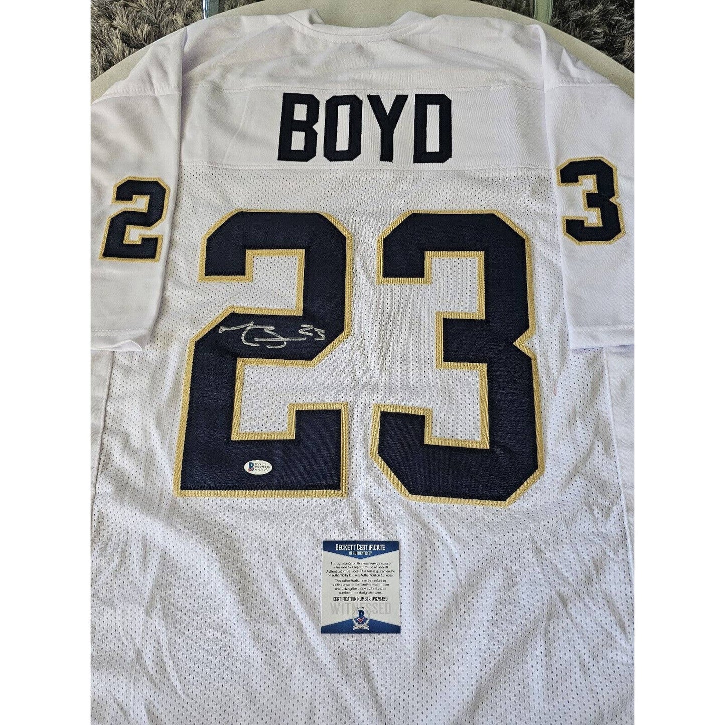 Tyler Boyd Autographed/Signed Jersey Beckett COA Pittsburgh Panthers Pitt