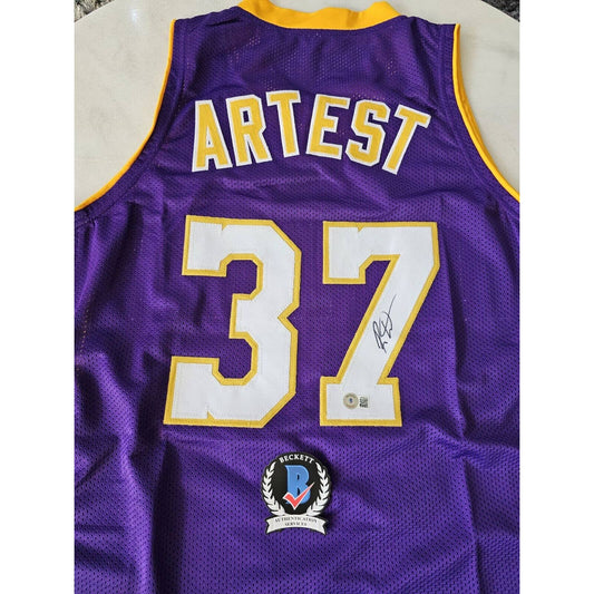 Ron Artest Autographed/Signed Jersey COA Los Angeles Lakers Metta World Peace