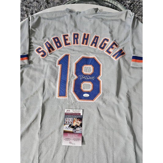 Bret Saberhagen Autographed/Signed Jersey JSA COA NY Mets