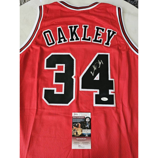 Charles Oakley Autographed/Signed Jersey JSA COA Chicago Bulls