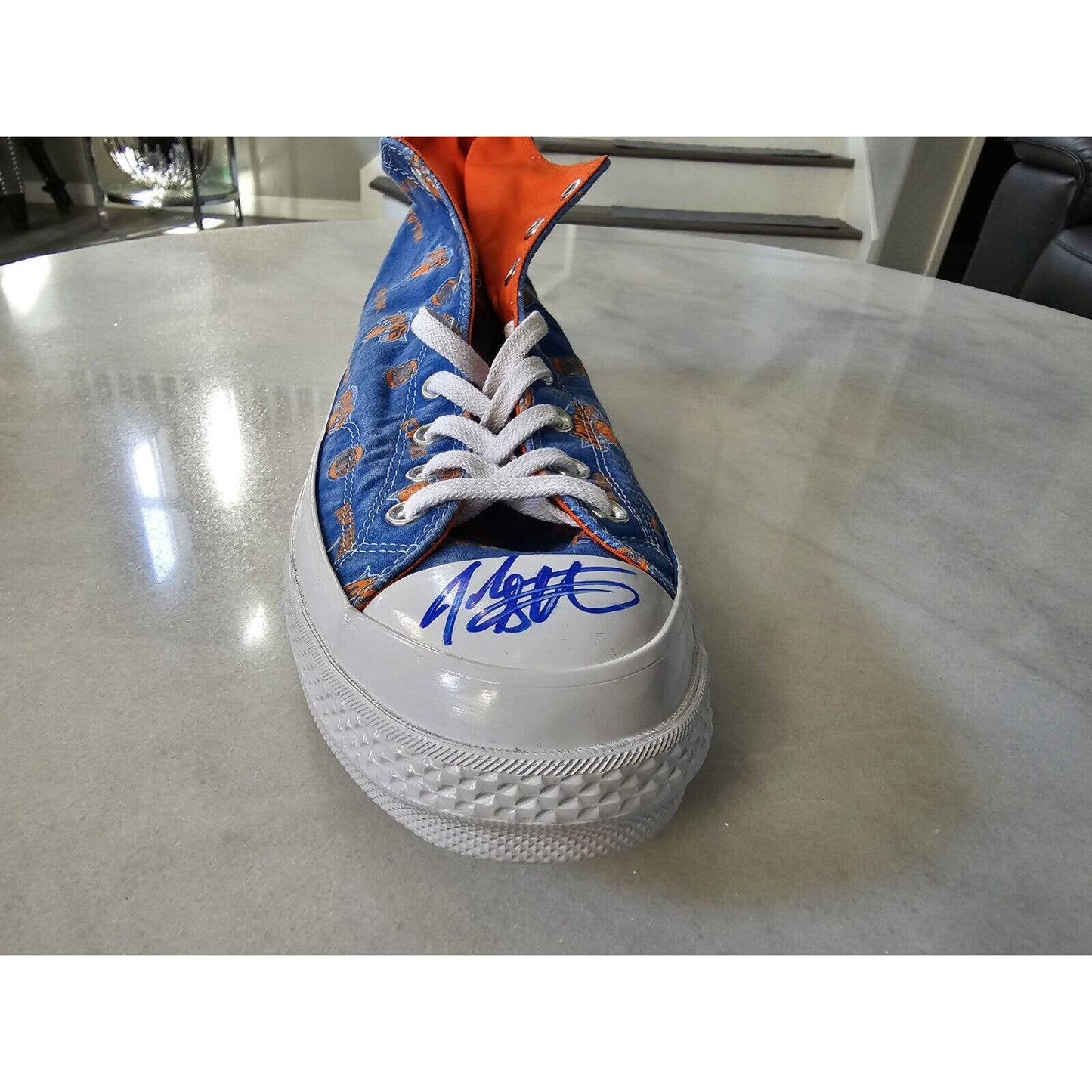 John Starks Autographed/Signed Shoe Sneaker Chuck Taylor New York Knicks NY