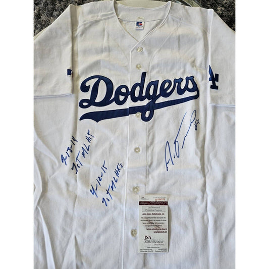 Alex Guerrero Autographed/Signed Jersey Los Angeles Dodgers LA Multiple Inscript