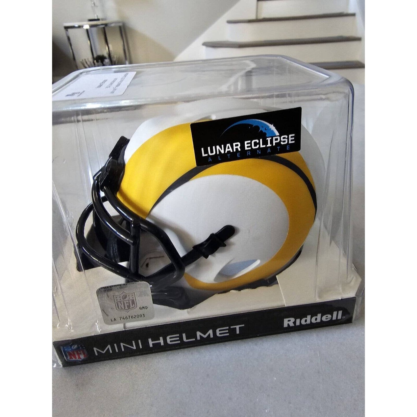 Isaac Bruce Autographed/Signed Mini Helmet Beckett Sticker LA Rams Lunar Eclipse