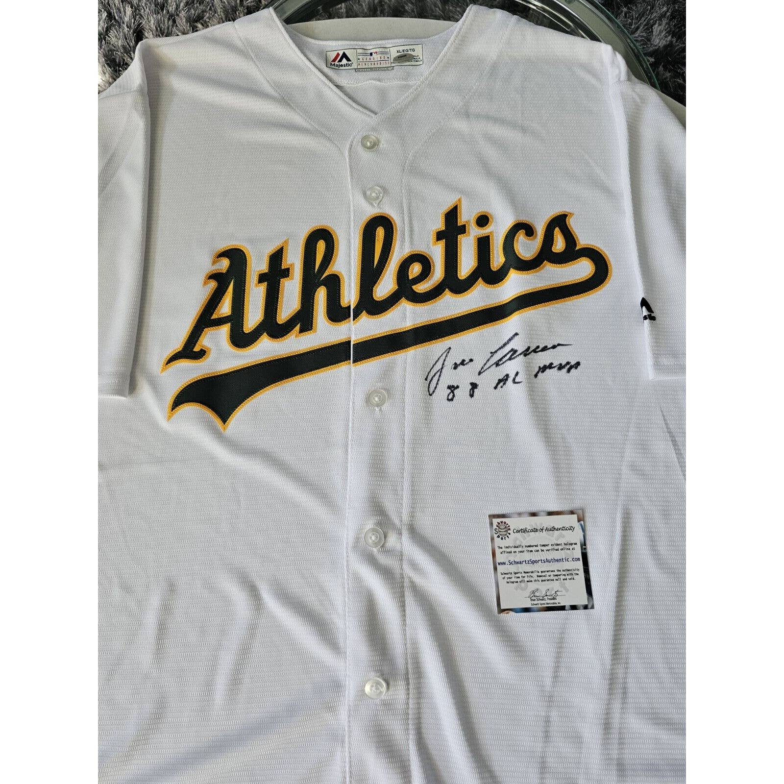Jose Canseco Autographed/Signed Jersey COA Oakland Athletics A’s Bash Bros - TreasuresEvolved