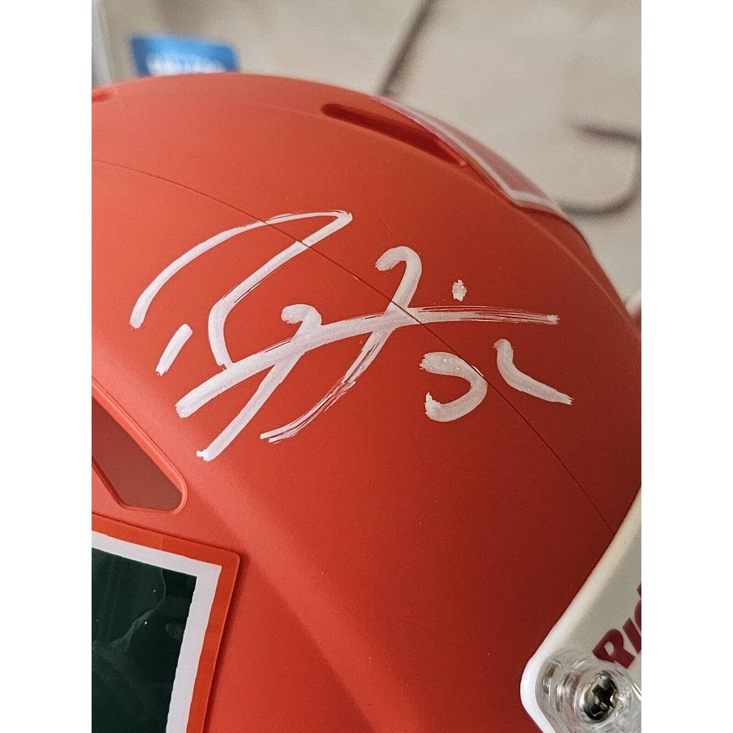 Ray Lewis Autographed/Signed Mini Helmet Beckett Miami Hurricanes Amp Alternate