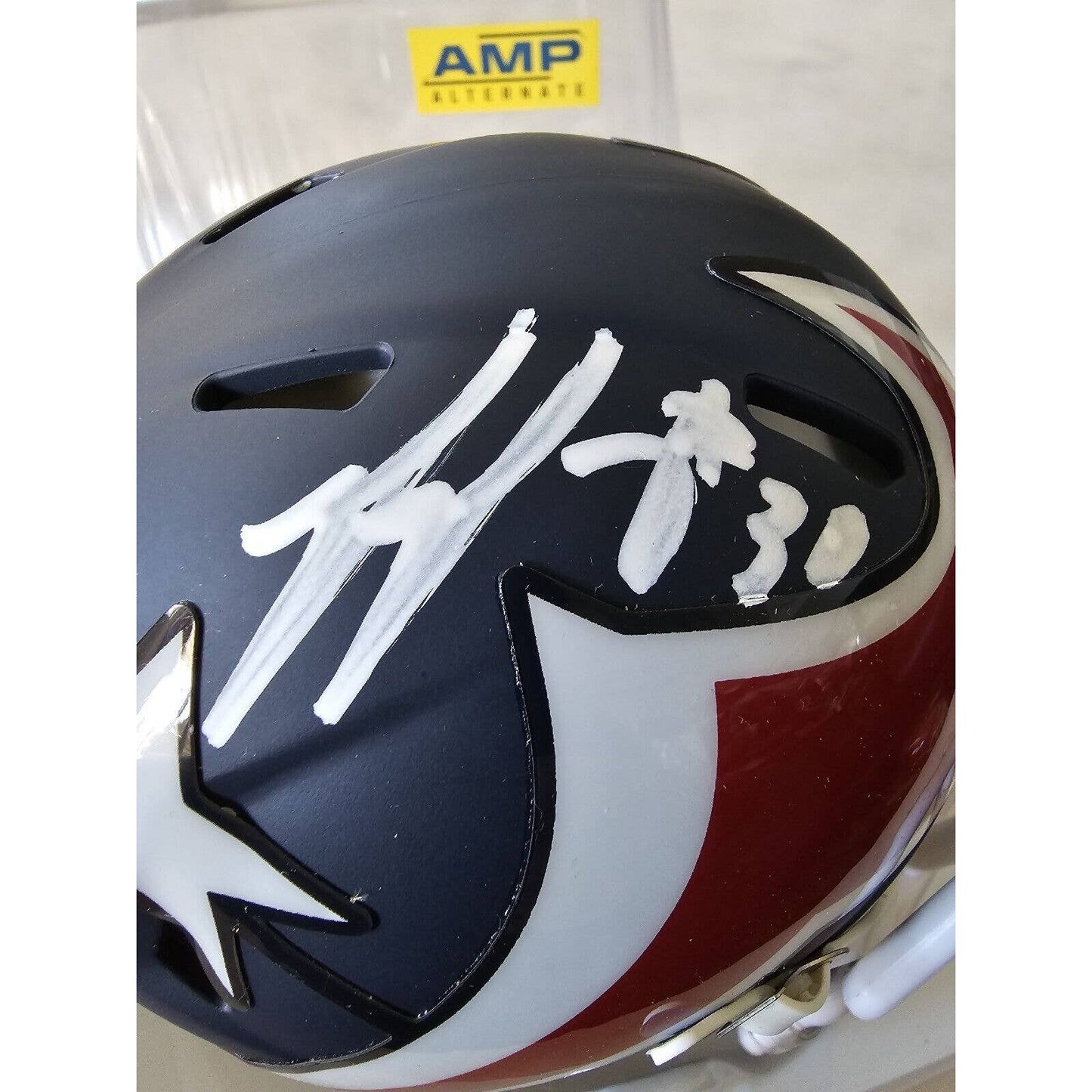 Phillip Lindsay Autographed/Signed Mini Helmet Beckett Houston Texans Amp