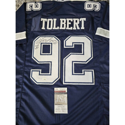 Tony Tolbert Autographed/Signed Jersey JSA COA Dallas Cowboys 3X SB Champ