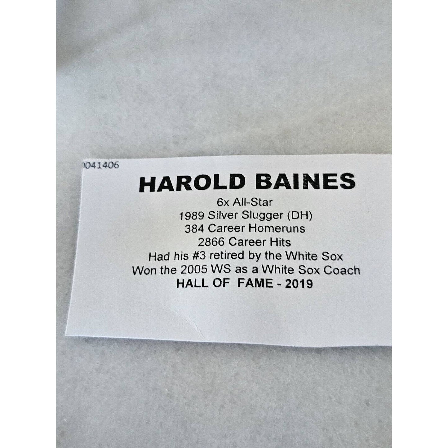 Harold Baines Autographed/Signed Baseball TRISTAR Black Platinum 1/6