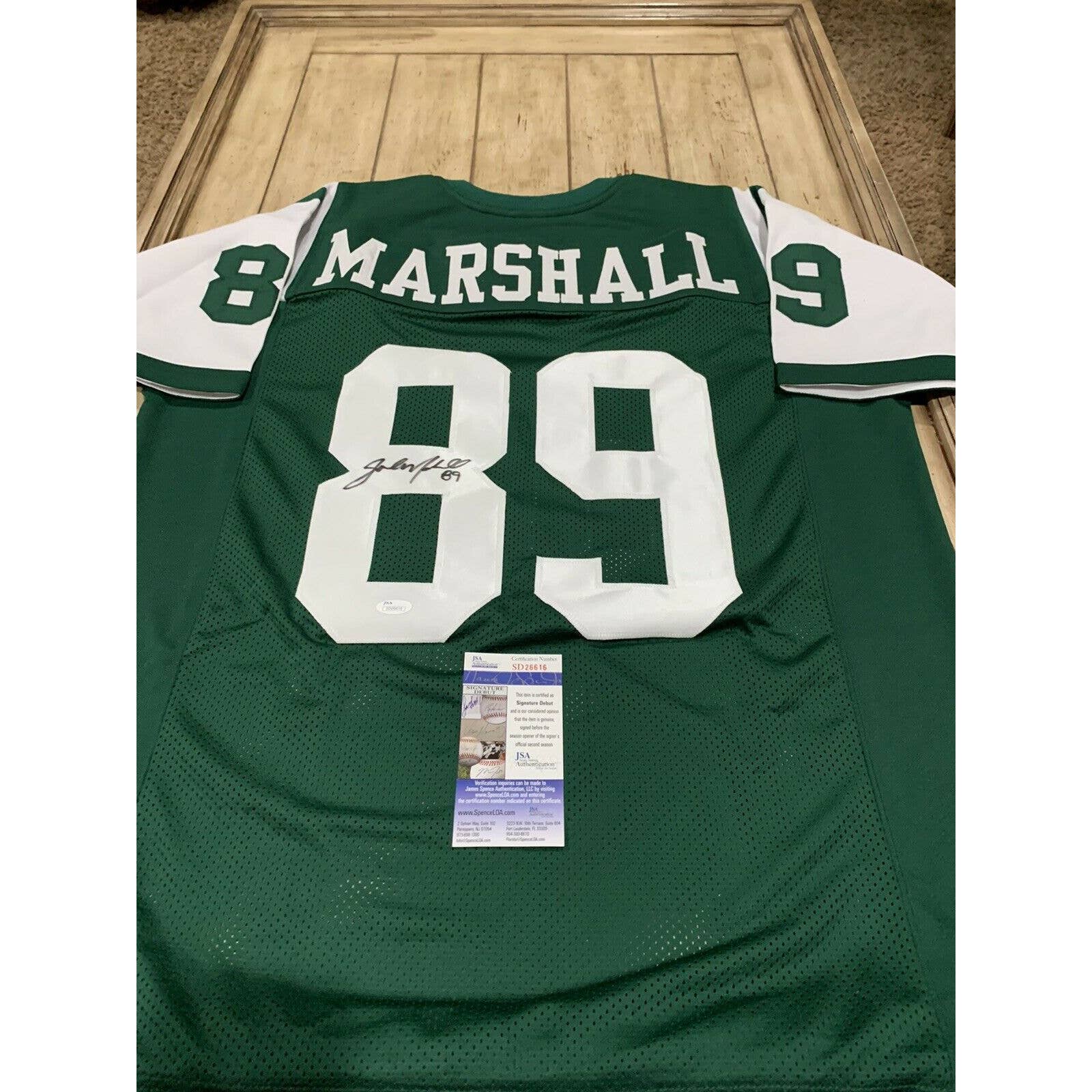 Jalin Marshall Autographed/Signed Jersey JSA COA New York Jets NY Auto - TreasuresEvolved