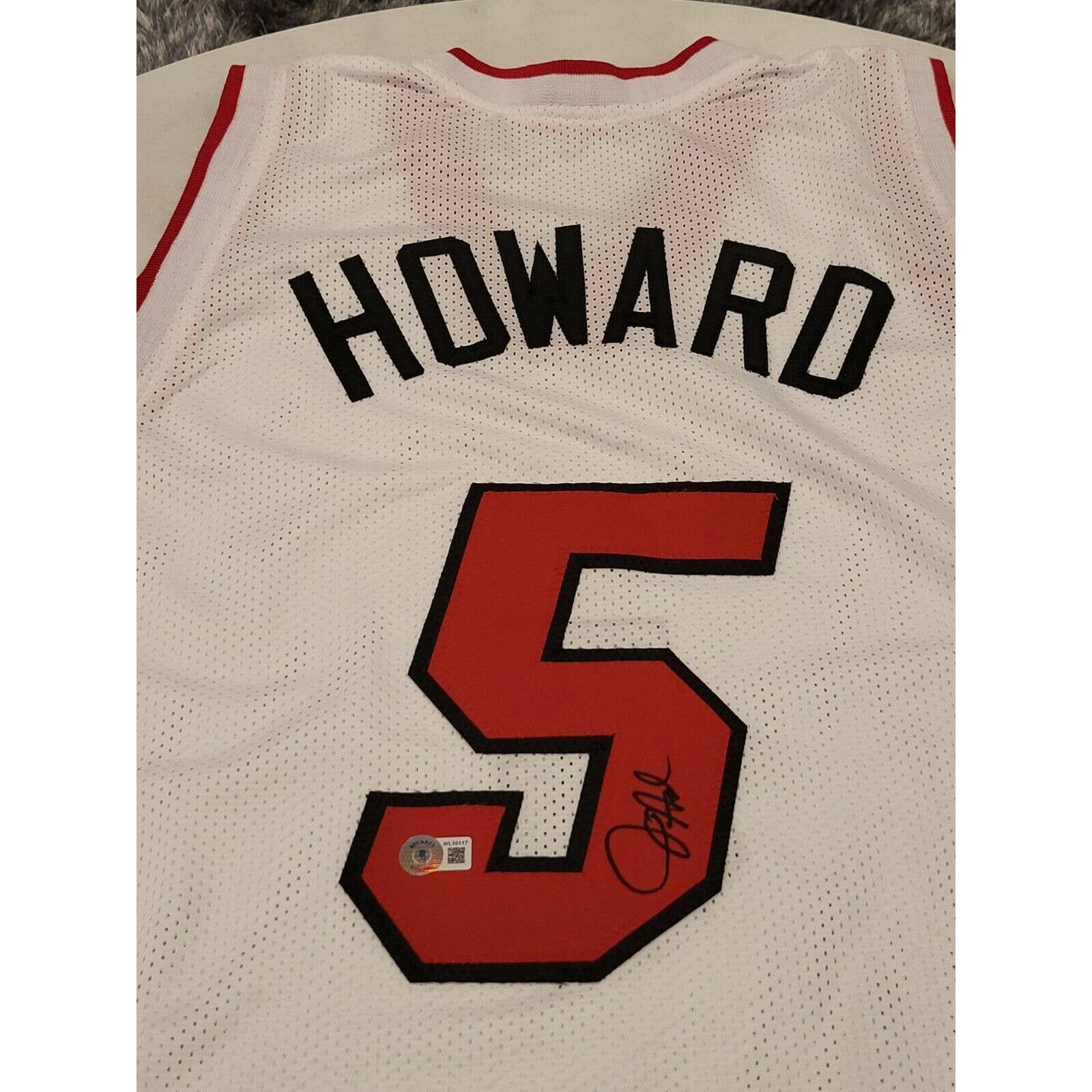 Juwan Howard Autographed/Signed Jersey Beckett Sticker Miami Heat - TreasuresEvolved