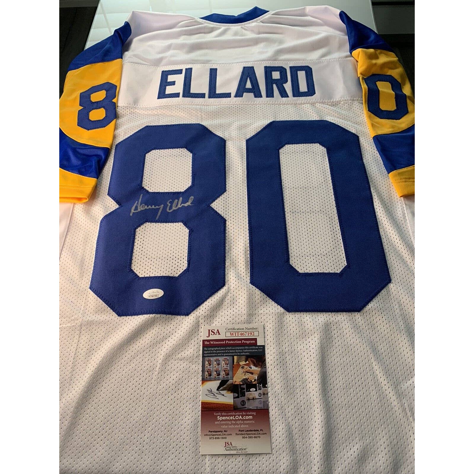 Henry Ellard Autographed/Signed Jersey JSA COA Los Angeles Rams LA - TreasuresEvolved