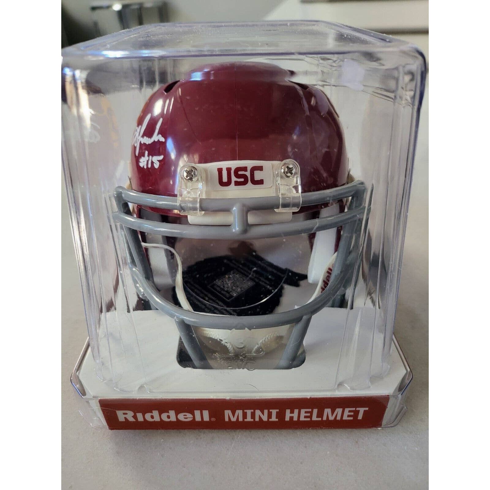 Drake London Autographed/Signed Mini Helmet Beckett COA USC Trojans - TreasuresEvolved