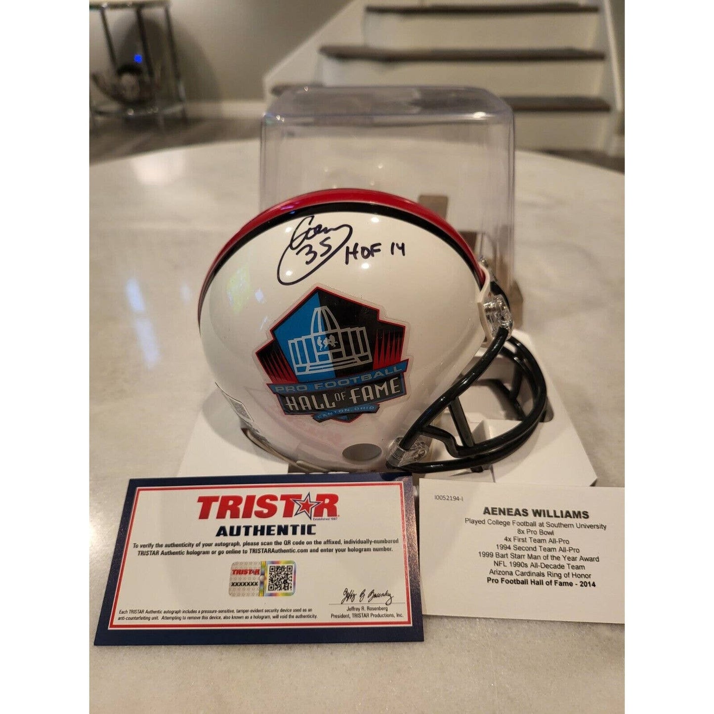 Aeneas Williams Autographed/Signed Mini Helmet TRISTAR Rams Cardinals HOF - TreasuresEvolved